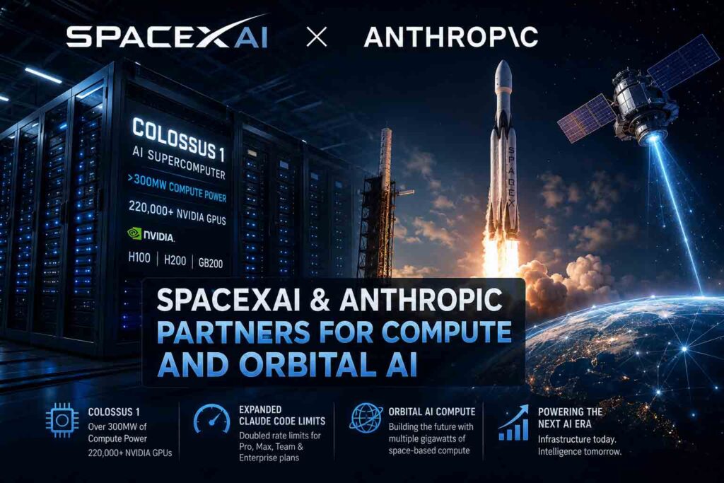 SpaceXAI and Anthropic partnership with Colossus 1 AI supercomputer and orbital AI compute infrastructure
